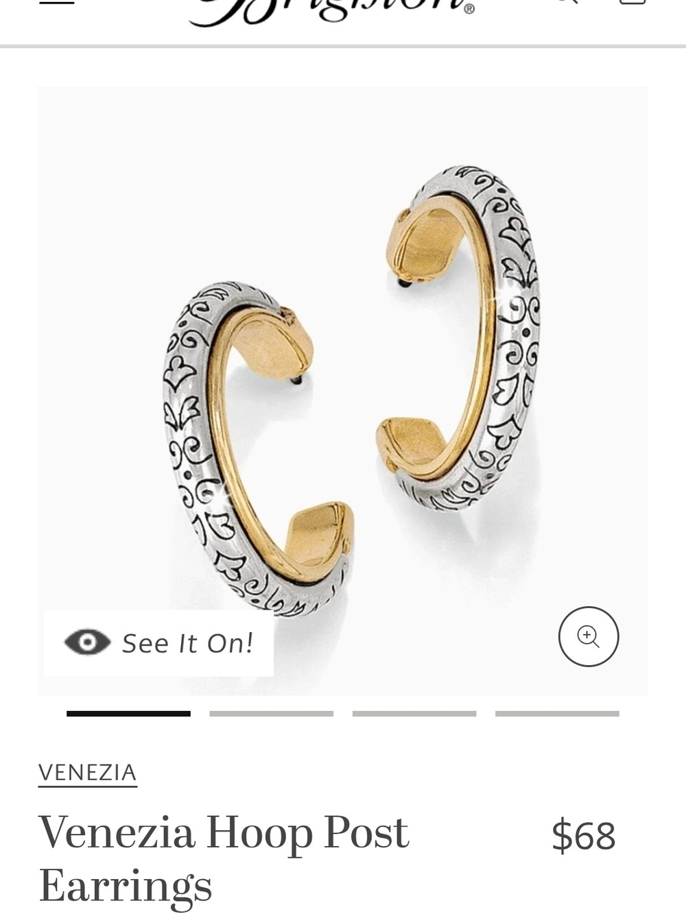 Brighton Two-Tone Venezia Hoop Earrings — Silver & Gold